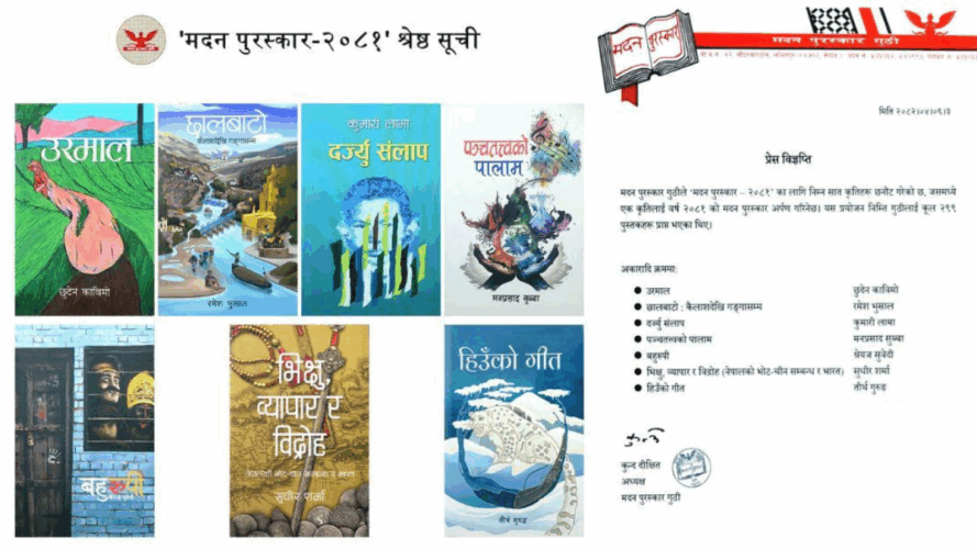 ‘मदन पुरस्कार २०८१’ का लागि छानिए उत्कृष्ट सात पुस्तक